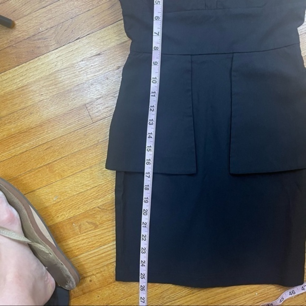 DSA Black Strapless Bodycon Mini Dress with Decorative Zipper Size Small - Picture 11 of 15